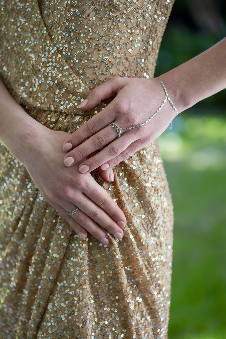 Diamond Ring Bracelet in 18K White Gold