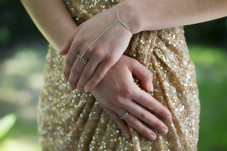 Diamond Ring Bracelet in 18K White Gold