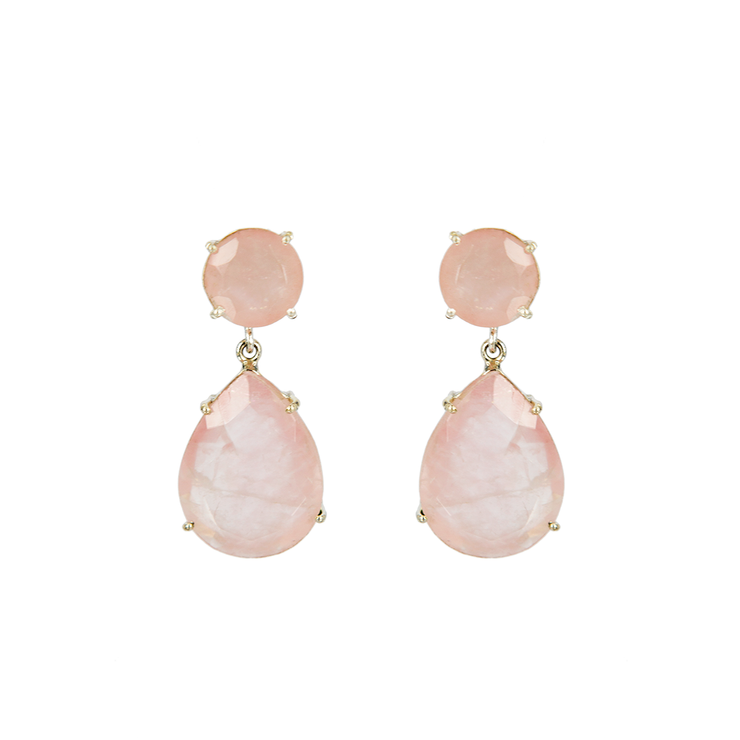 Vivienne Earrings Rose Quartz