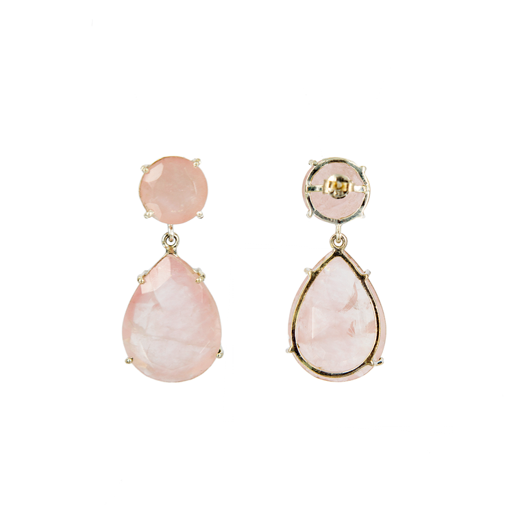 Vivienne Earrings Rose Quartz