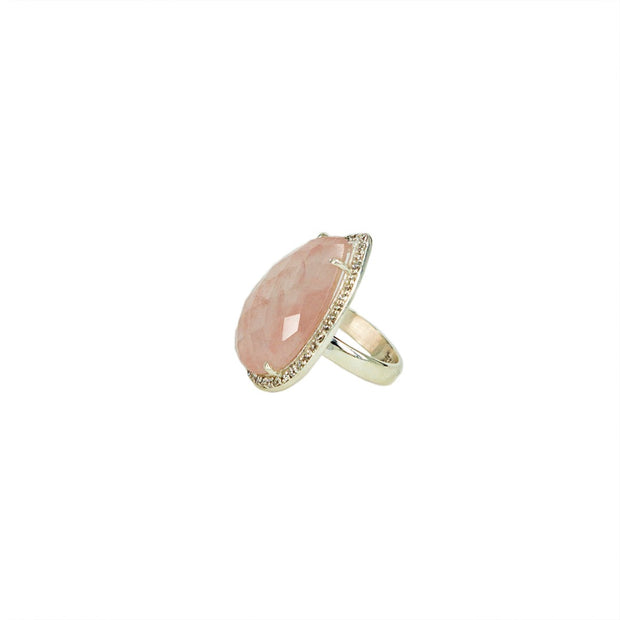 Corazon Ring Rose Quartz - Silver Cocktail Rose Quartz Ring