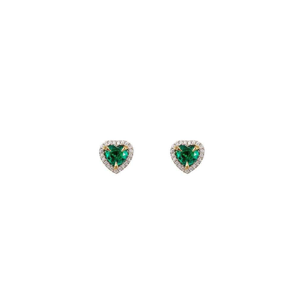 Buy Emerald Heart Shape Stud Earrings in Sterling Silver Online in India -  Etsy