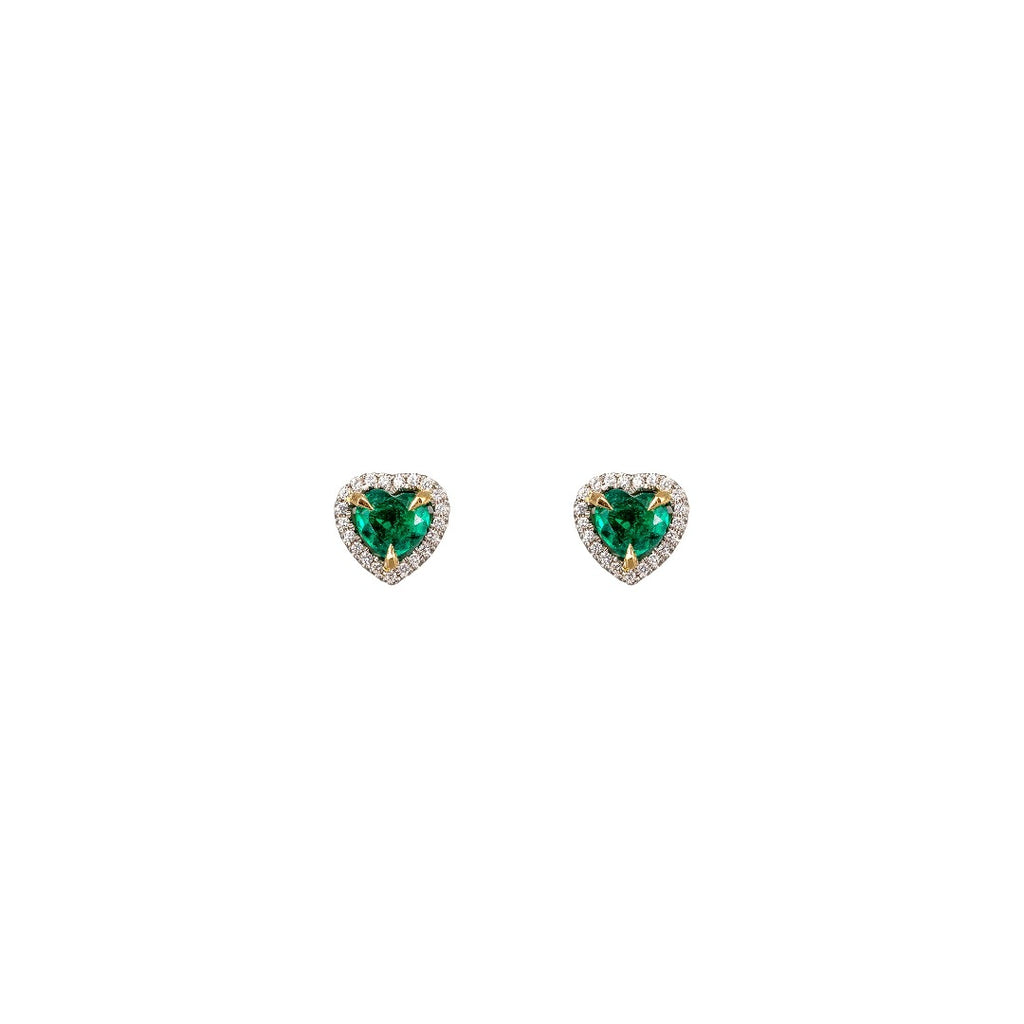 Emerald on sale heart earrings