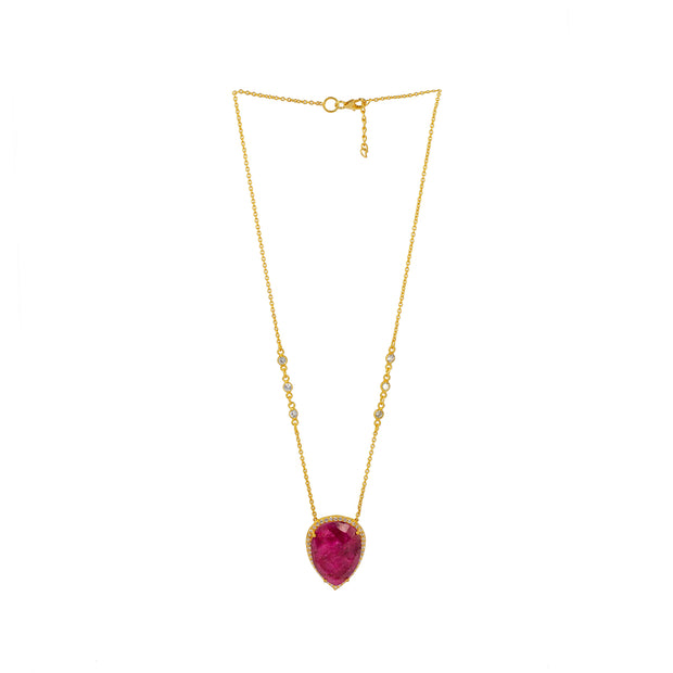 Corazon Necklace Ruby Quartz