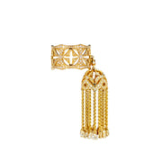 OMAN 14 & 18k Yellow Gold & Diamonds Tassel Pinkie Ring