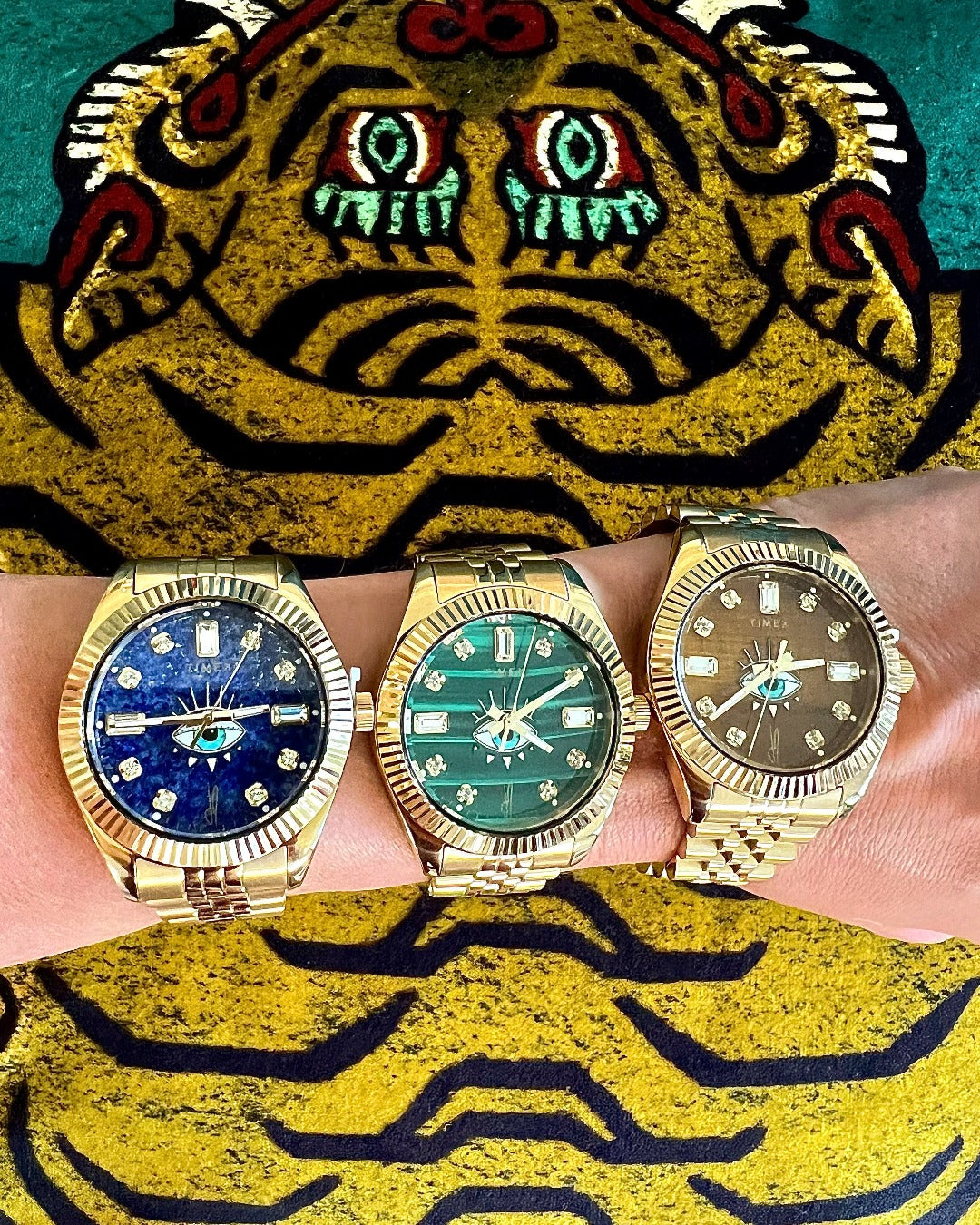 TIMEX x Jacquie Aiche Limited Edition Malachite Evil Eye