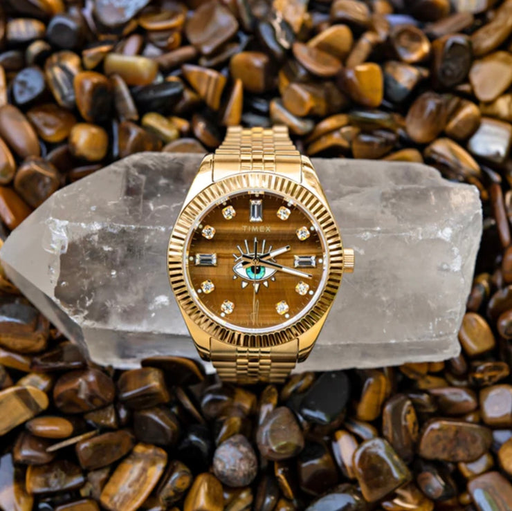 TIMEX x Jacquie Aiche Limited Edition Tiger's Eye Watch