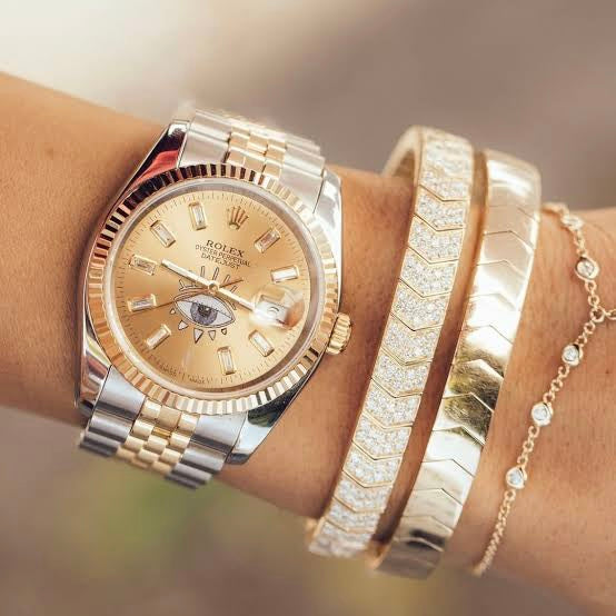 Jacquie Aiche Custom Evil Eye Gold & Diamond Datejust Rolex Watch