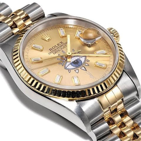 Jacquie Aiche Custom Evil Eye Gold & Diamond Datejust Rolex Watch