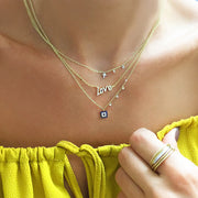 MeiraT White Gold and Diamond Love Necklace