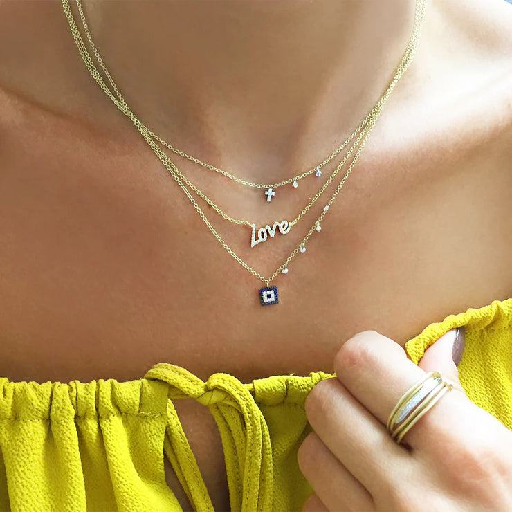 MeiraT White Gold and Diamond Love Necklace