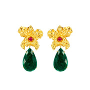 Orchid Earrings Emerald