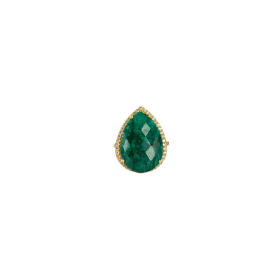 Corazon Ring Emerald- Silver Cocktail Emerald Ring