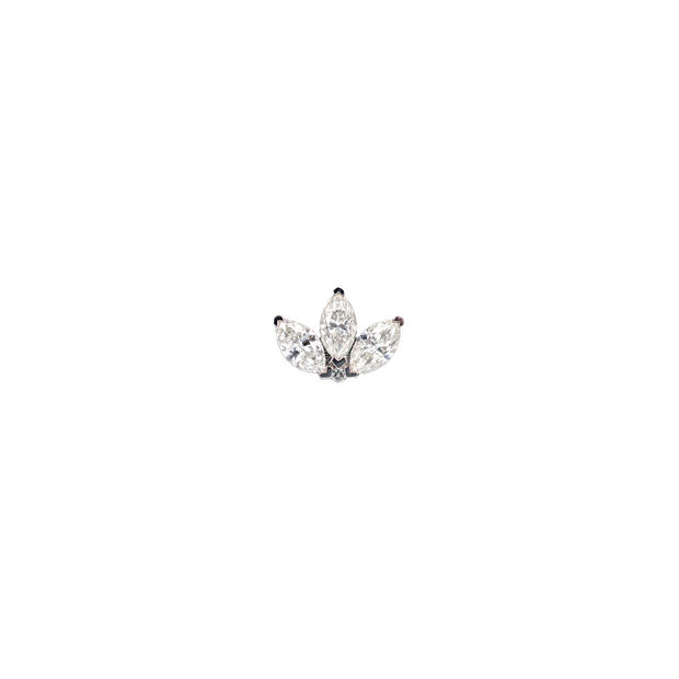 18k White Gold and Diamond Flower Single Earring