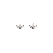 18k White Gold and Diamond Flower Single Earring