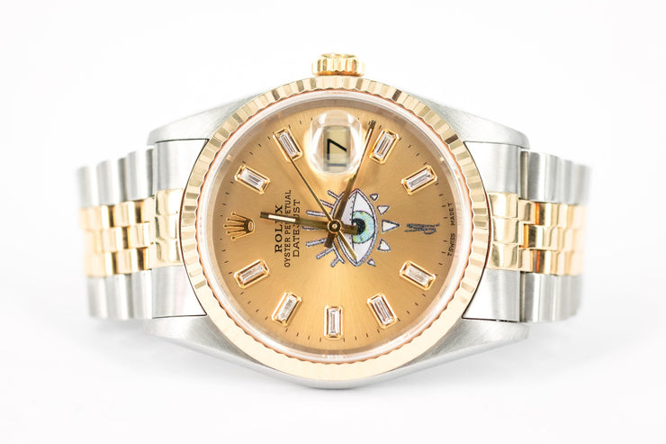 Jacquie Aiche Custom Evil Eye Gold & Diamond Datejust Rolex Watch