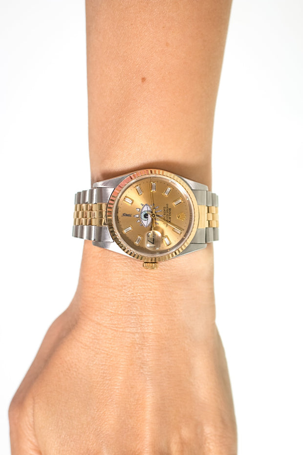 Jacquie Aiche Custom Evil Eye Gold & Diamond Datejust Rolex Watch