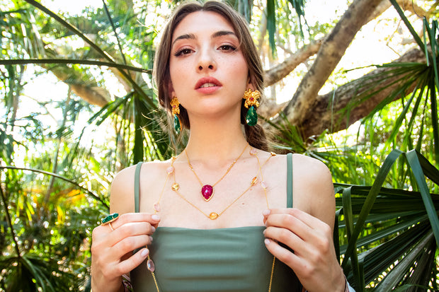 Corazon Necklace Ruby Quartz